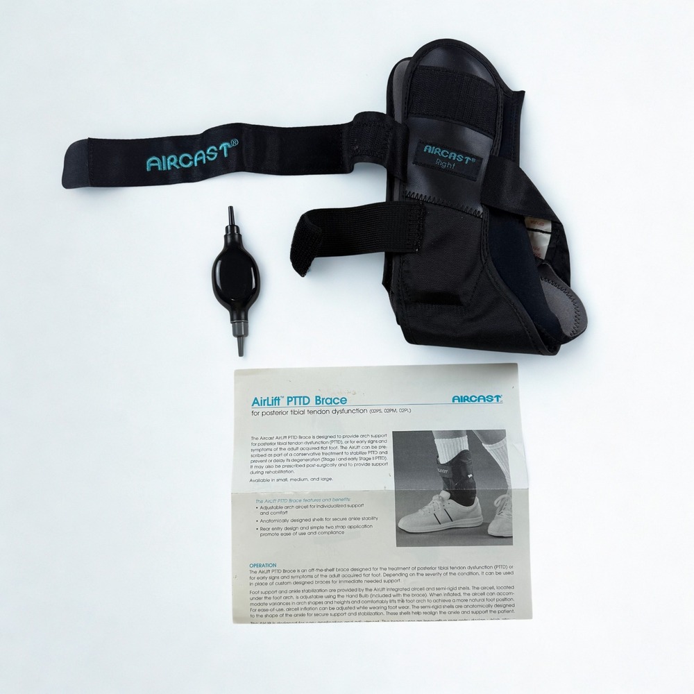 Aircast AirLift PTTD Brace Unisex Sm Black Right Foot Ankle Arch Support 02PSR